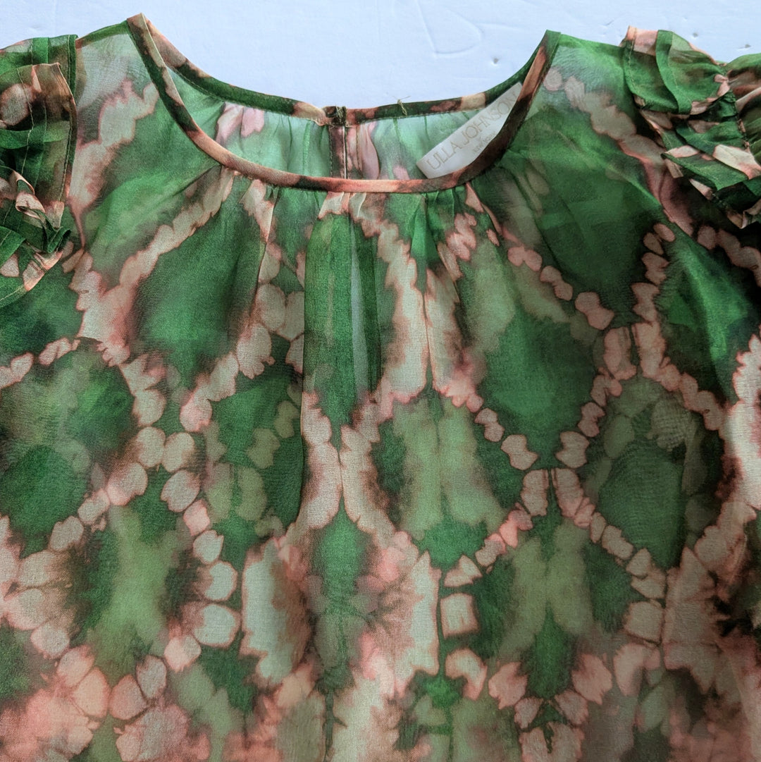Ulla Johnson Annemarie Serpentine Print Sheer Blouse Size 6