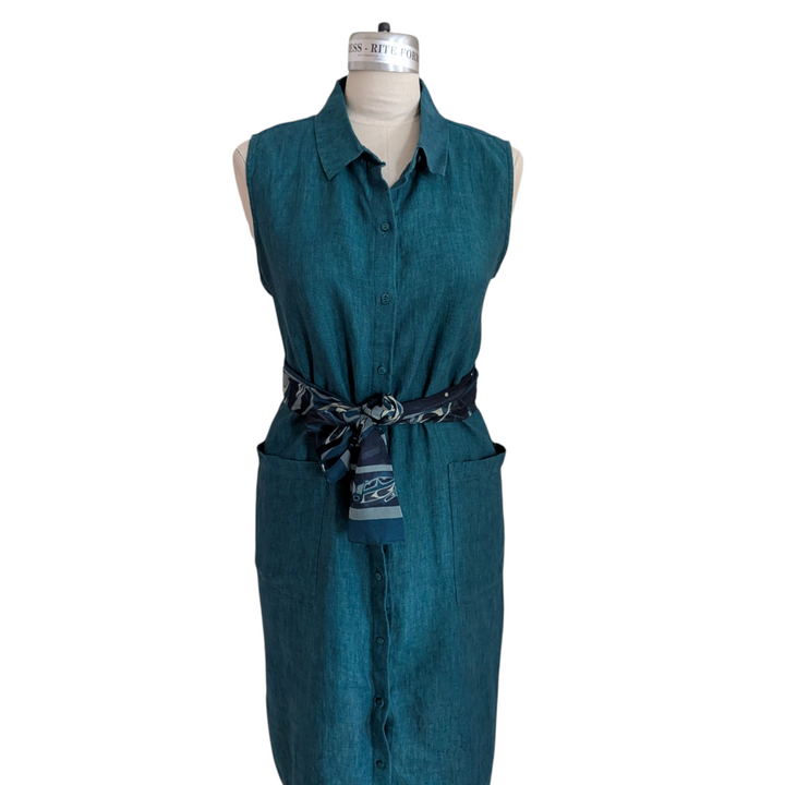 Eileen Fisher Teal Cotton Dress Size XL