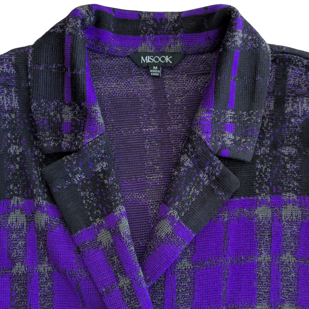 Misook Heritage Fit Plaid Knit Blazer Size Medium