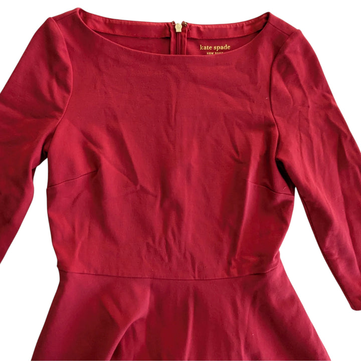 Kate Spade Red Ponte Fit & Flare Dress Size XS