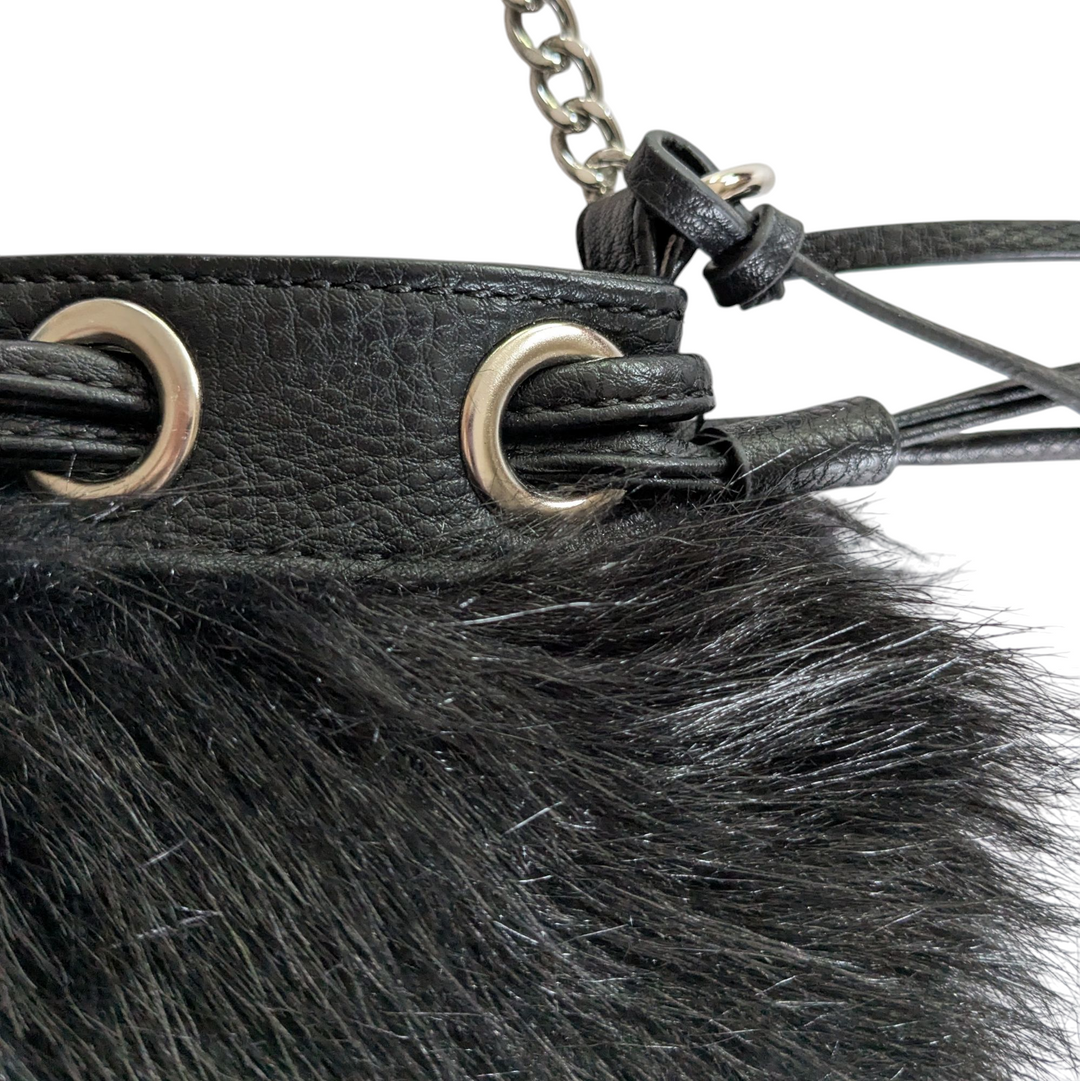 Carlos Santana Faux Fur Bucket Bag