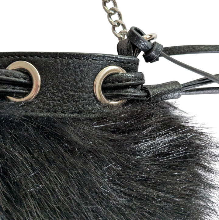 Carlos Santana Faux Fur Bucket Bag