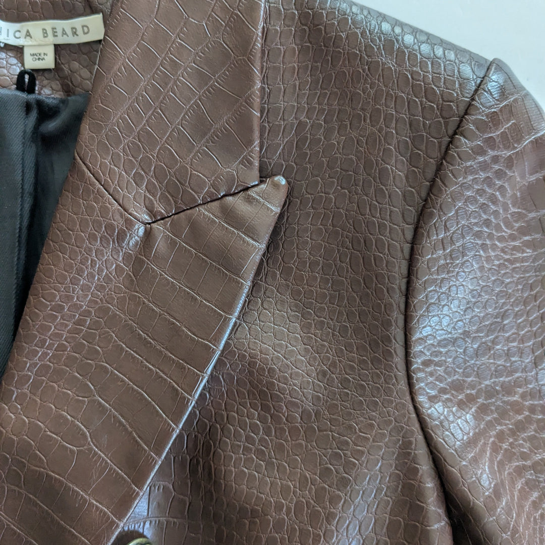 Veronica Beard Cooke Dickey Blazer Vegan Leather
