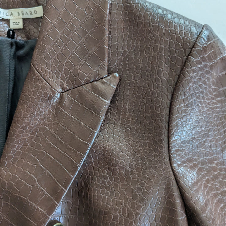 Veronica Beard Cooke Dickey Blazer Vegan Leather