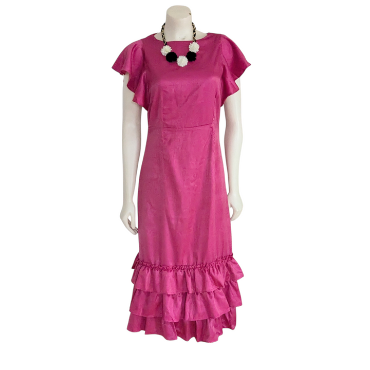 Rachel Parcell Hot Pink Midi Dress Size 4 NWT