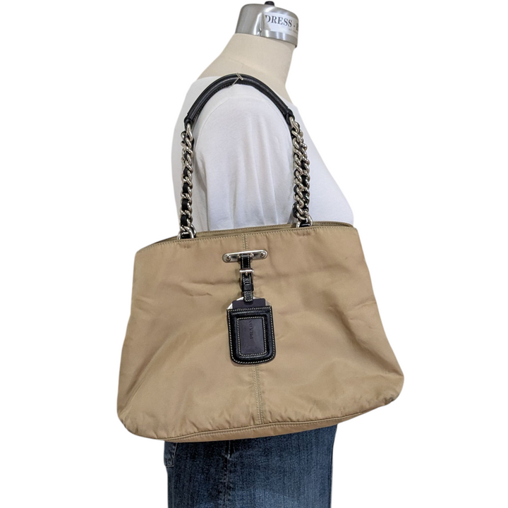 Prada Tessuto Chain Shoulder Bag