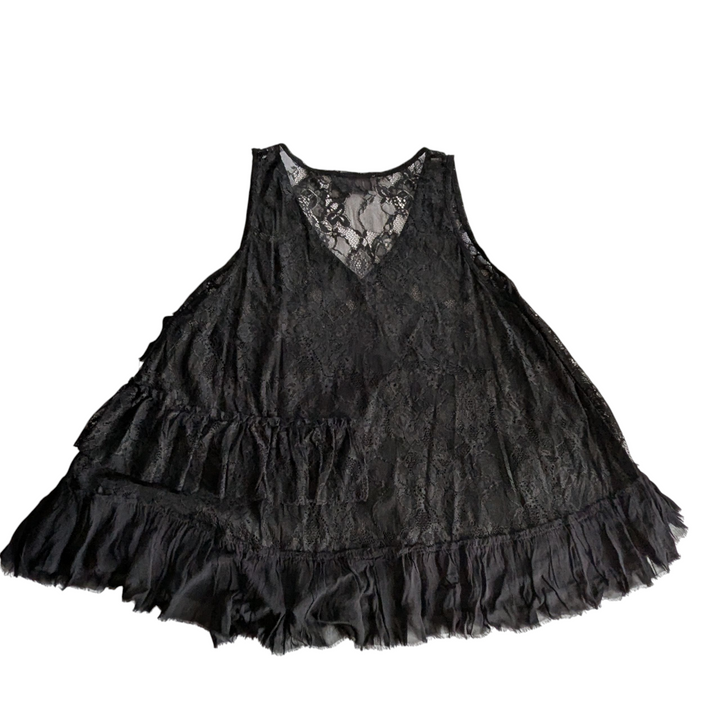 Anthropologie Flouncy Lace Fleece Top Size XS