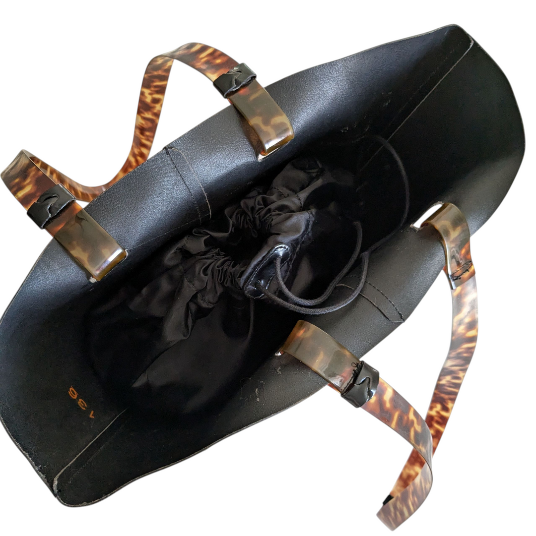 Furla Black Leather Tote Bag