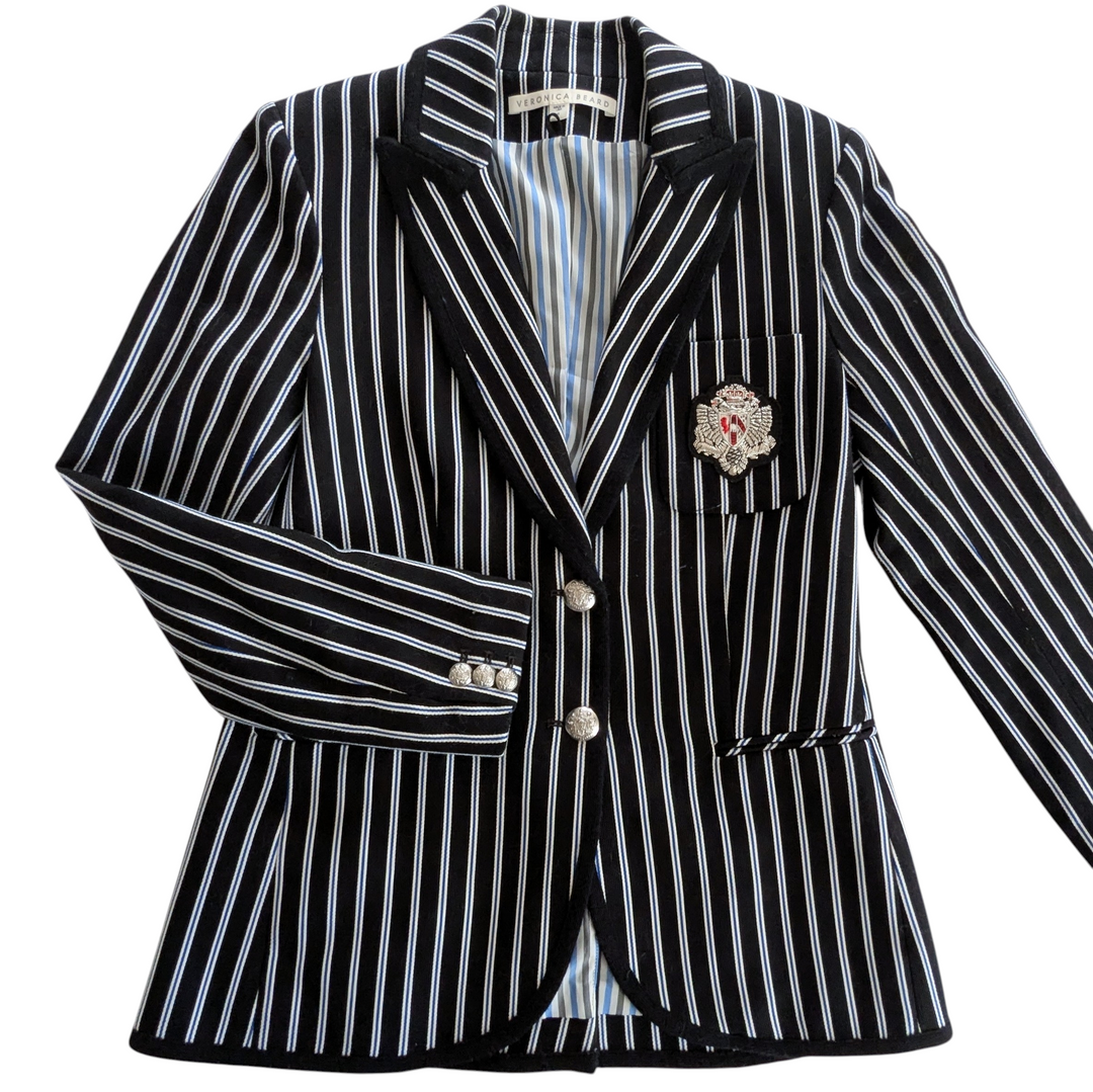 Veronica Beard Striped Cotton Blazer Size 8