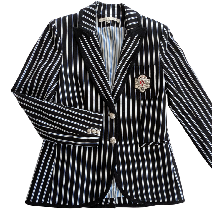 Veronica Beard Striped Cotton Blazer Size 8