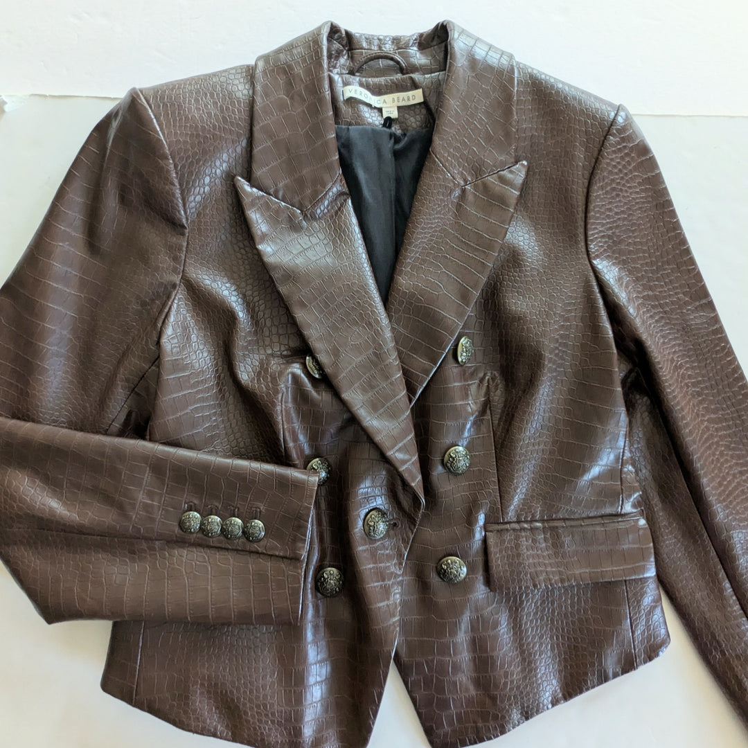 Veronica Beard Cooke Dickey Blazer Vegan Leather