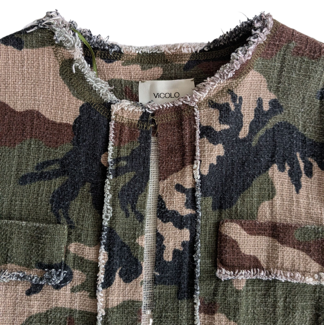 Vicolo Camo Print Cotton Jacket Size Medium