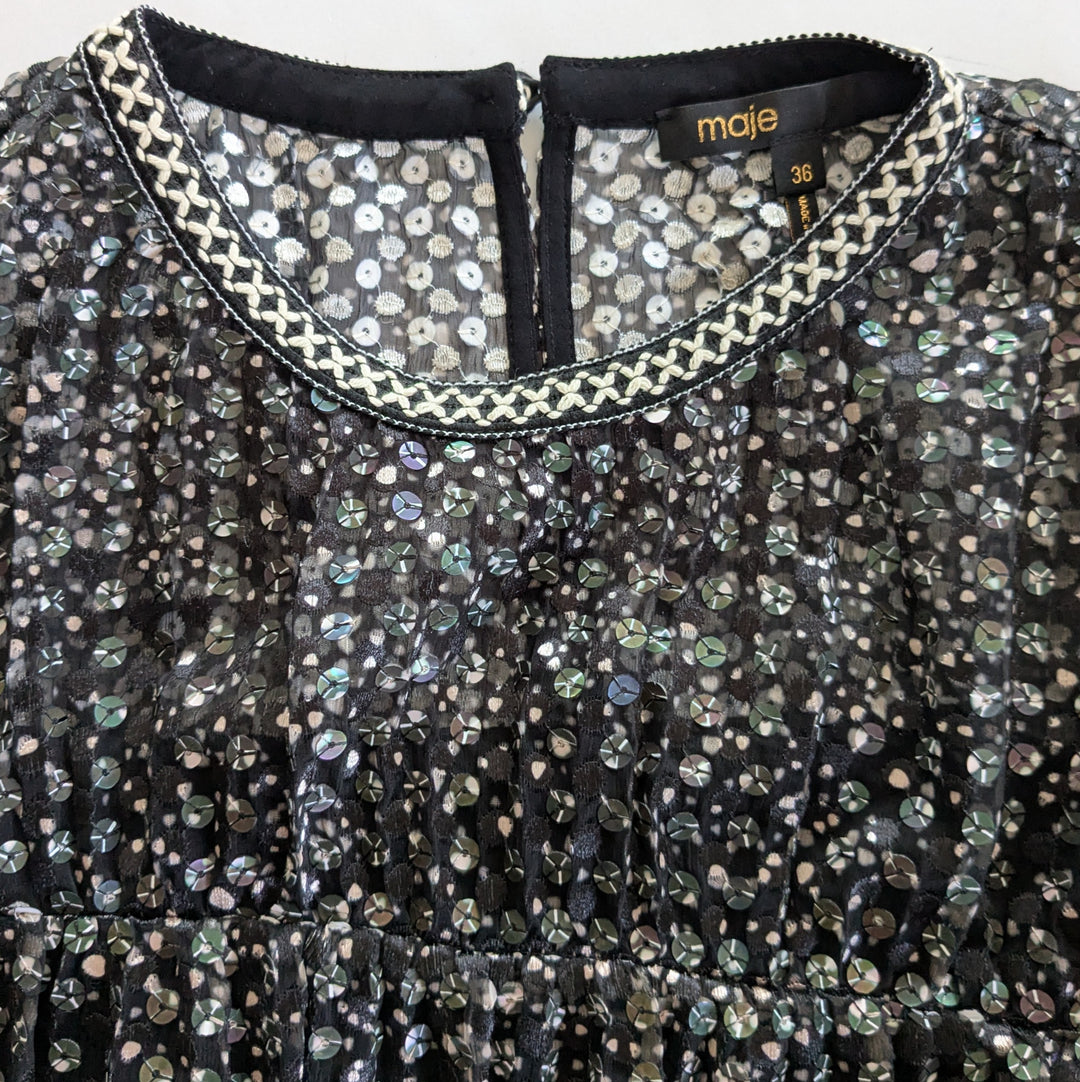 Maje Sequin Embellished Cocktail Dress Size 36/6