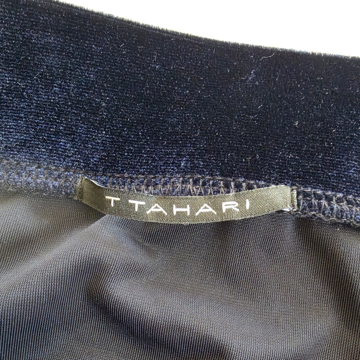 T Tahari Navy Velvet Midi Dress Size XL