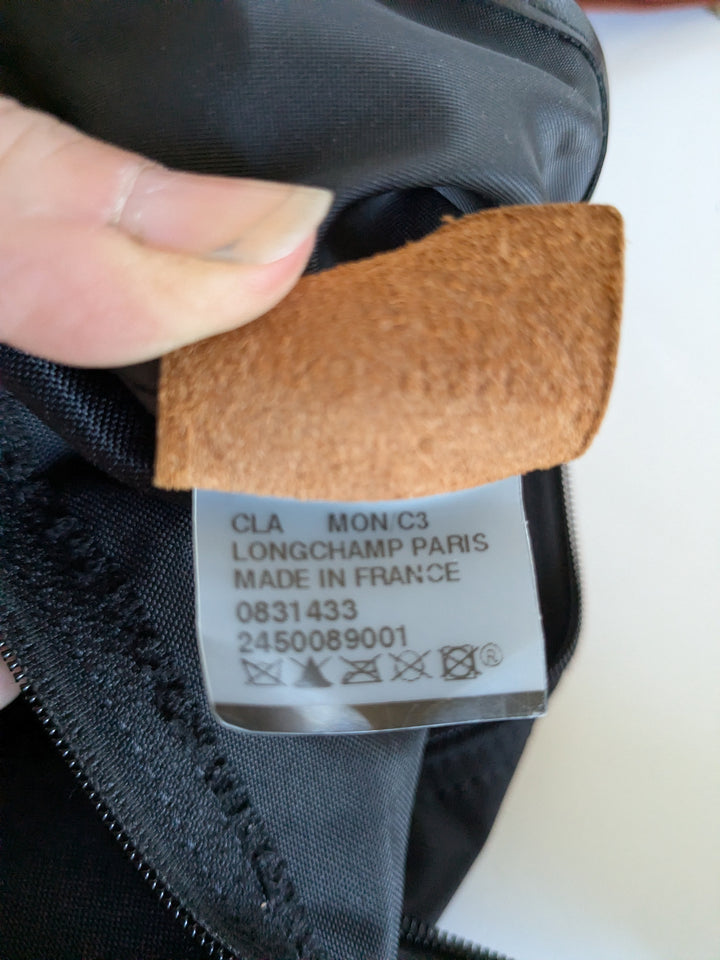 Longchamp Black Nylon Hobo Bag