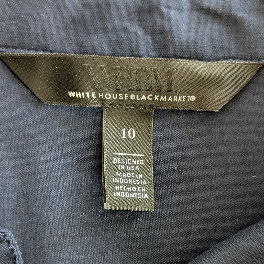White House Black Market Navy Shirt Size 10