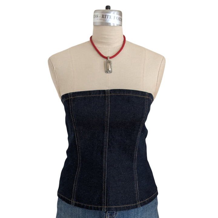 Charcoal Denim Corset Size Large NWT