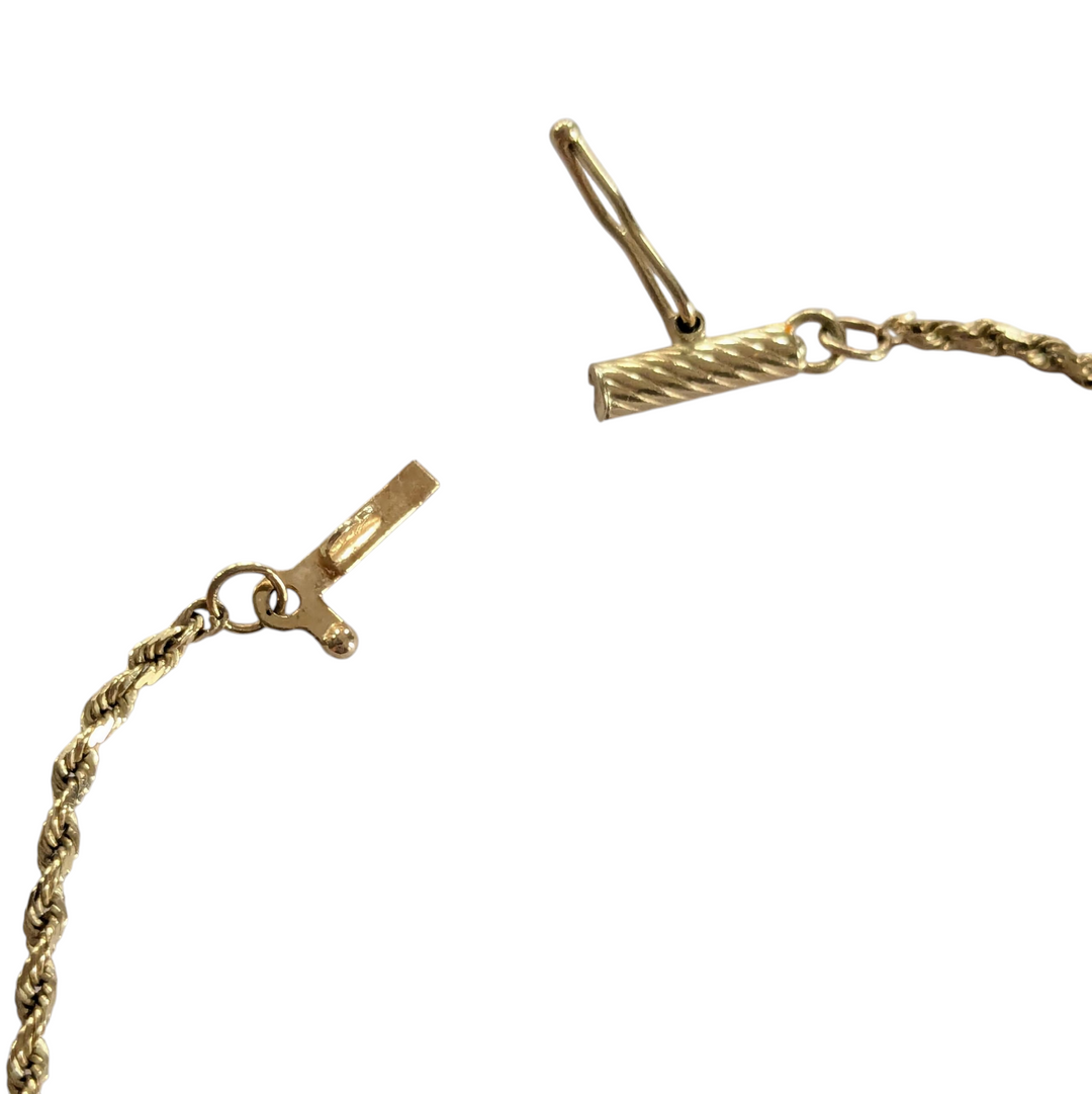 14K Gold Necklace with Rope Chain