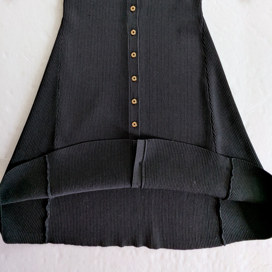 Maje Polo Collar Ribbed Knit Dress Size 36