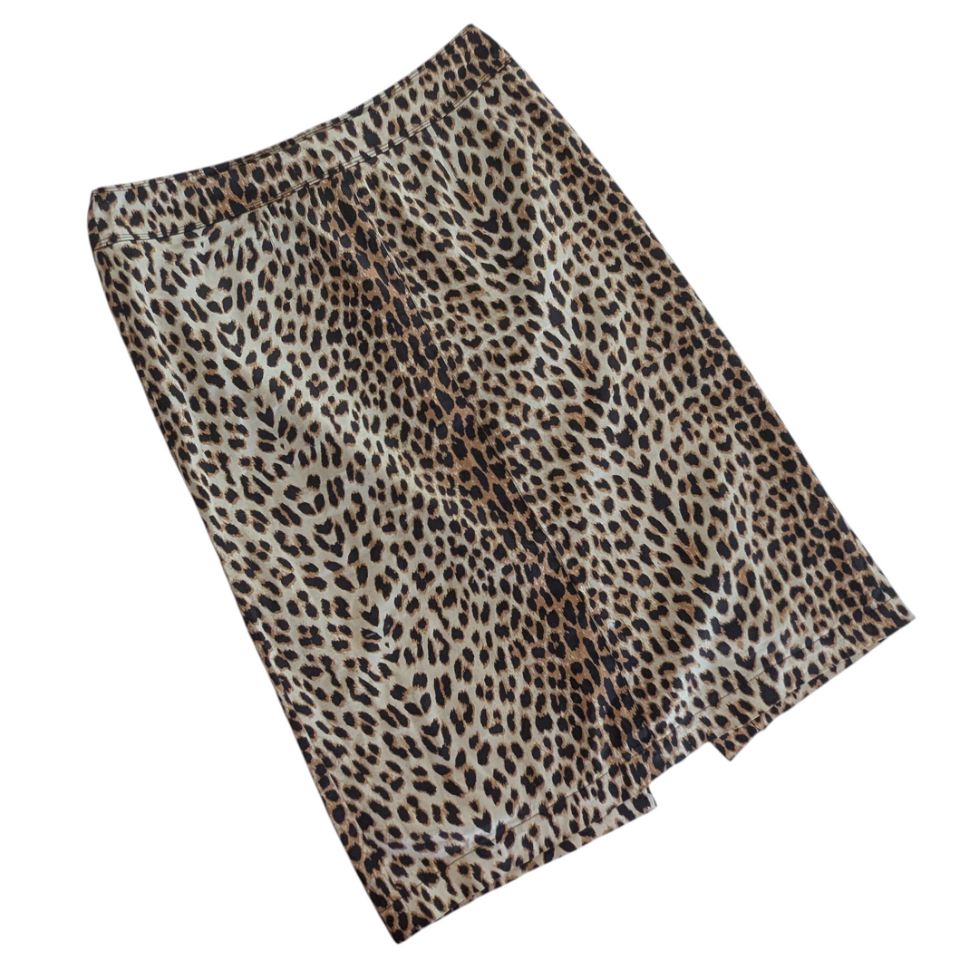 Larry Levine Animal Print Midi Skirt Size 10