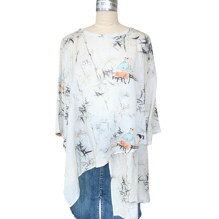 Buykud O Neck Tee Asian Print Size XL