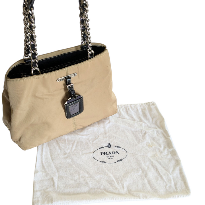 Prada Tessuto Chain Shoulder Bag