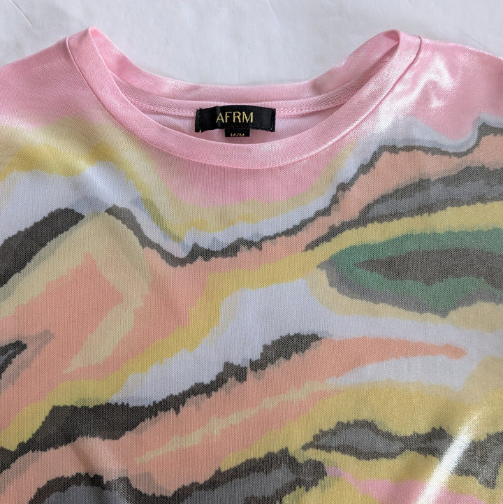 AFRM Kaylee Foil Print Top Size Medium