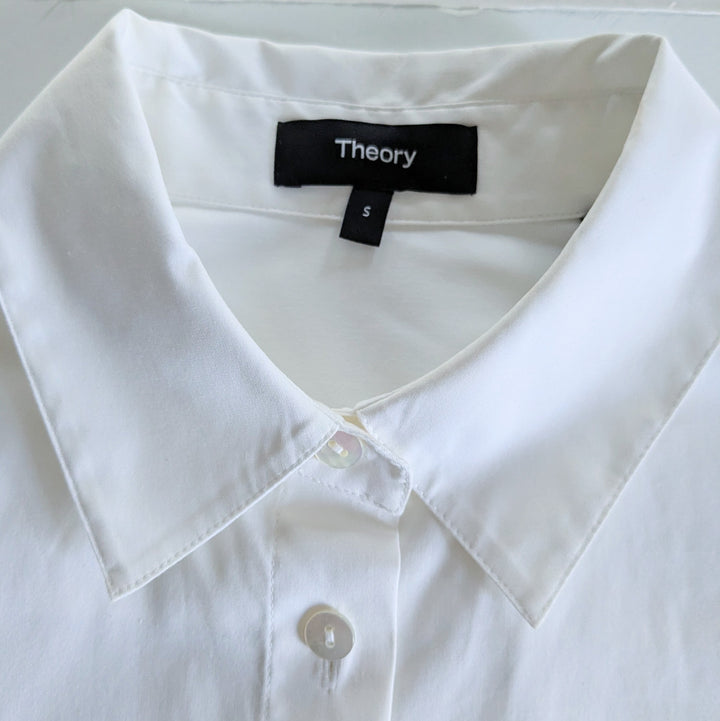 Theory Cropped Button Down Shirt Size Small