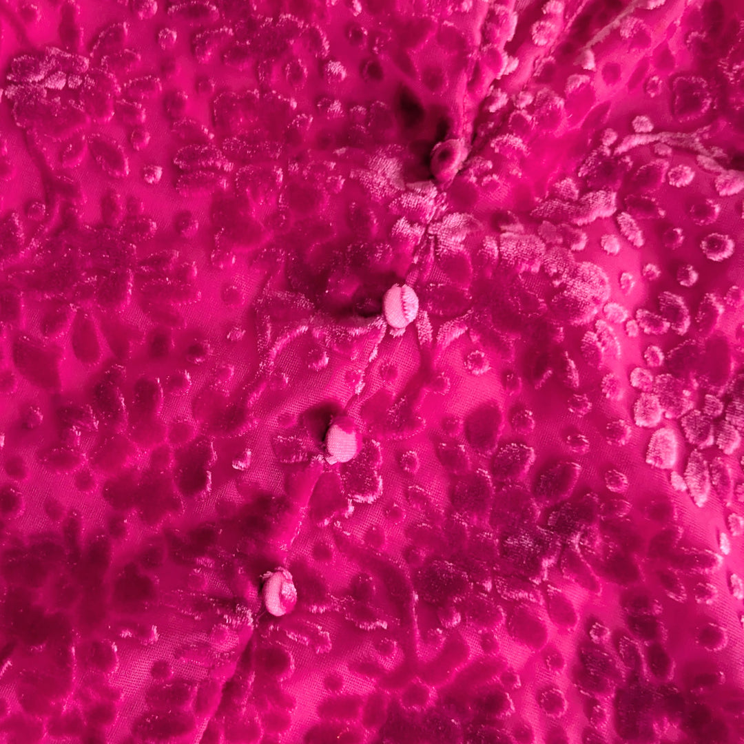Shoshanna Hot Pink Flocked Top Size Small