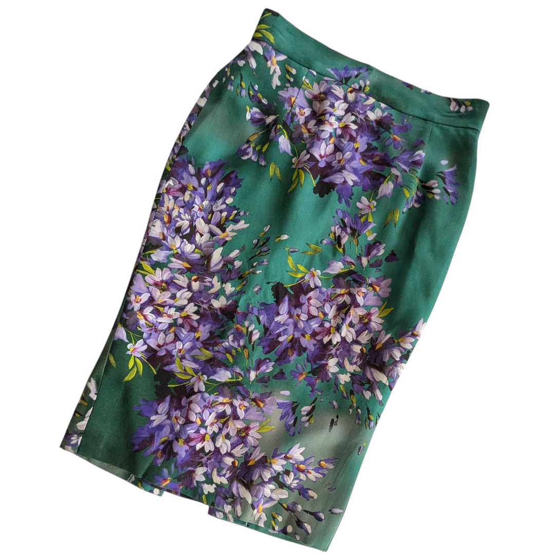 Escada Floral Pencil Skirt Size 36