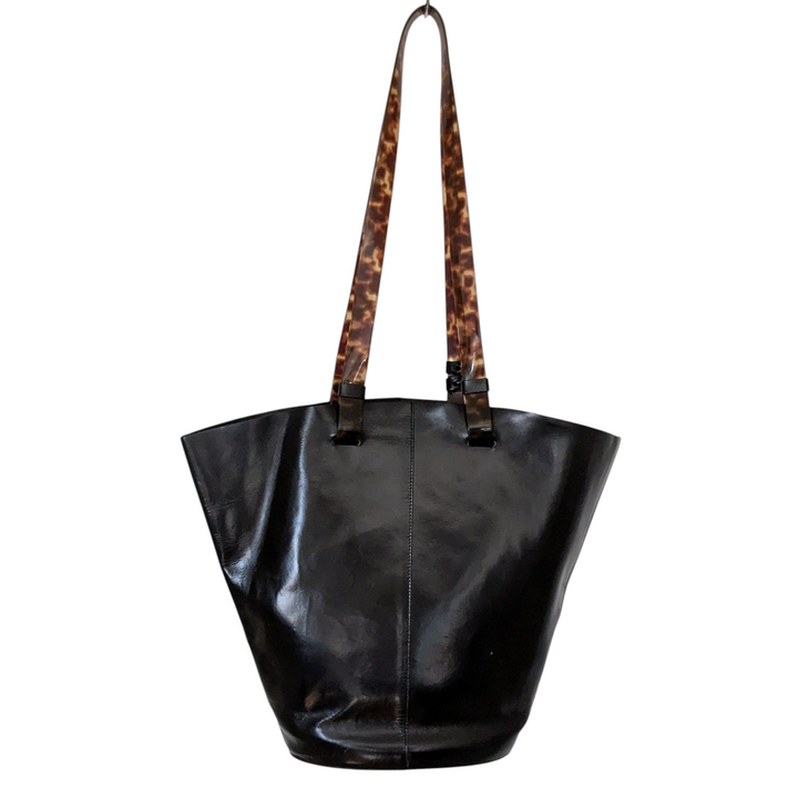 Furla Black Leather Tote Bag