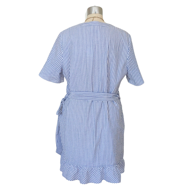 Vineyard Vines Seersucker Wrap Dress Size 14