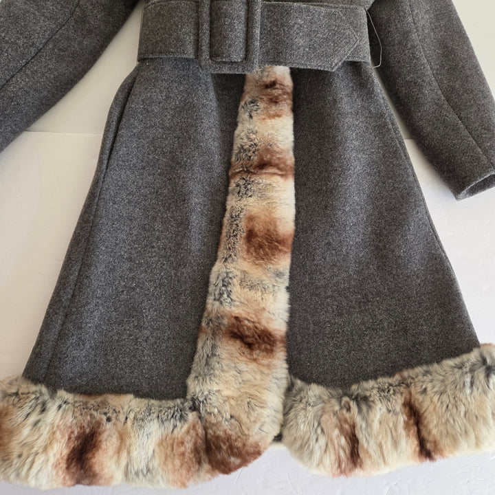 Youthcraft Vintage Wool Coat with Fur Trim Size XS