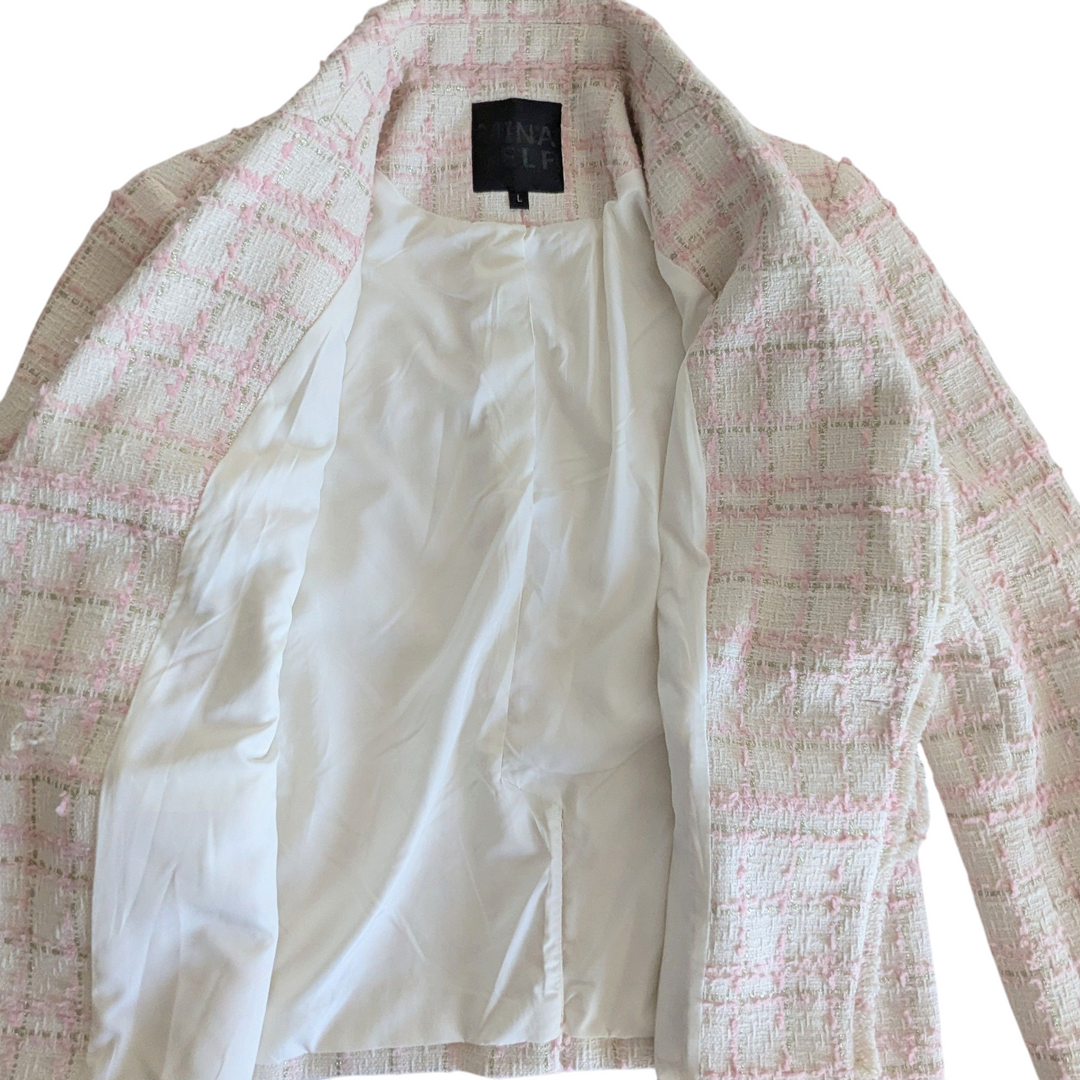 Mina Self Tweed Blazer Size Large NWT