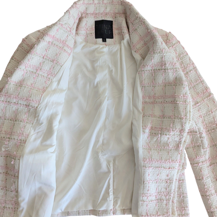 Mina Self Tweed Blazer Size Large NWT
