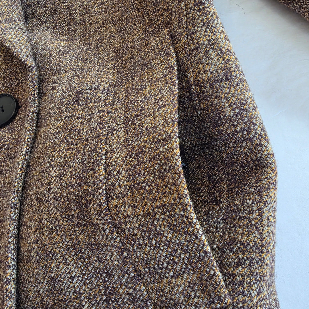 Lafayette 148 Long Tweed Coat Size Large NWT