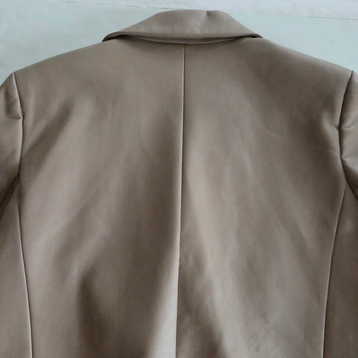 Anthropologie Maeve Faux Leather Blazer Size 12
