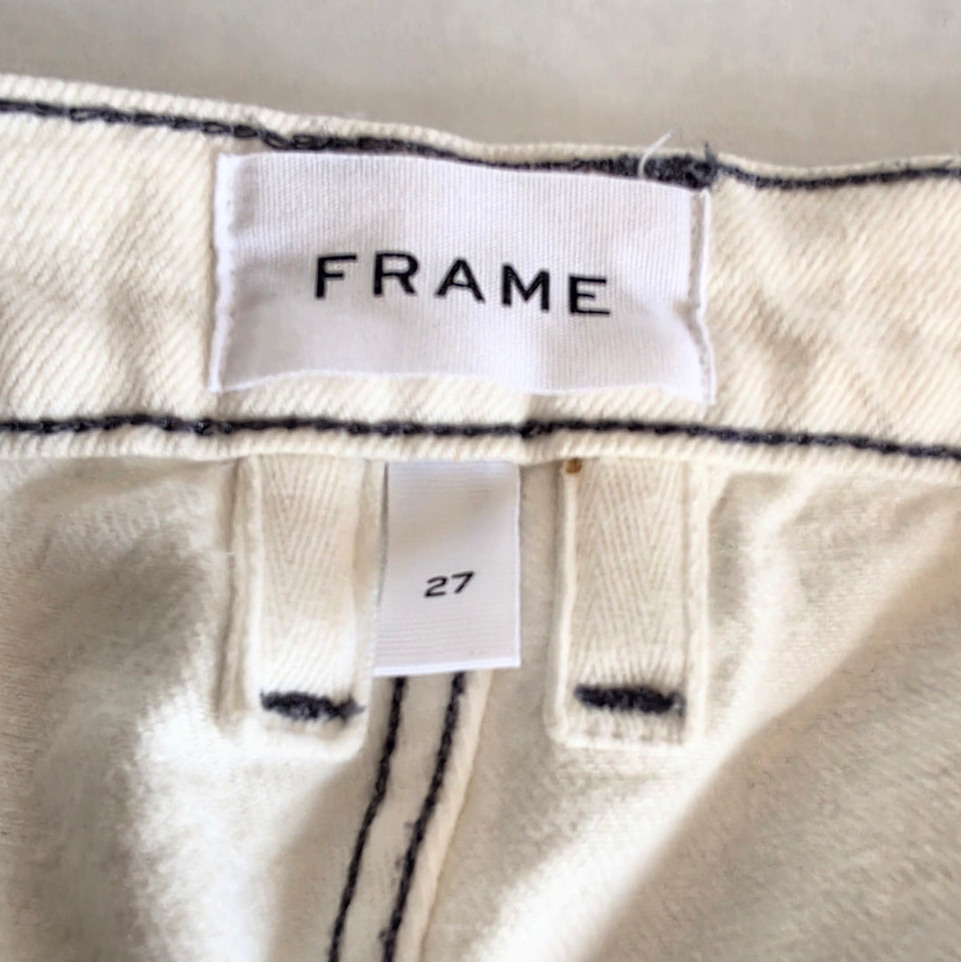 Frame White Le Baggy Palazzo Jeans Size 27