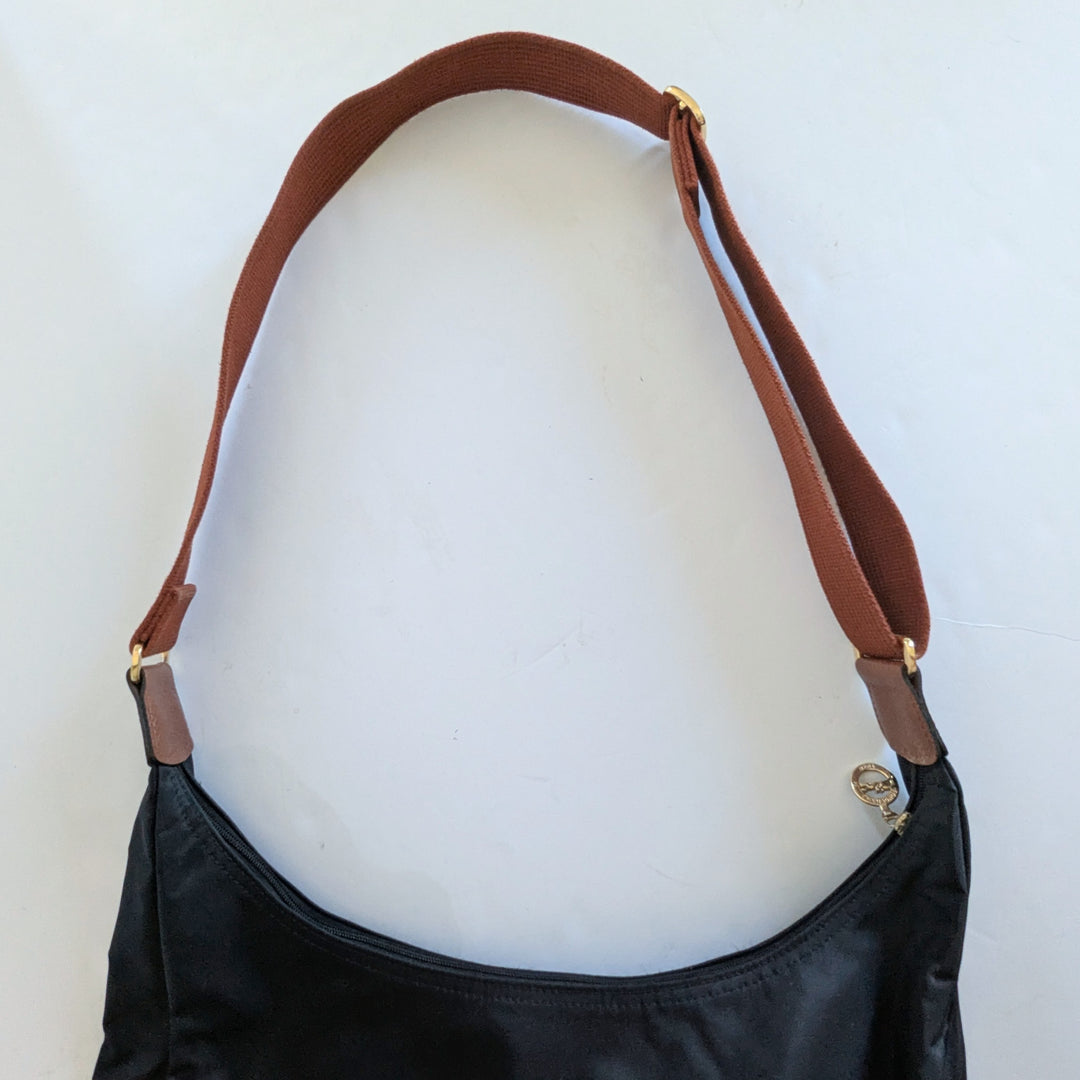 Longchamp Black Nylon Hobo Bag