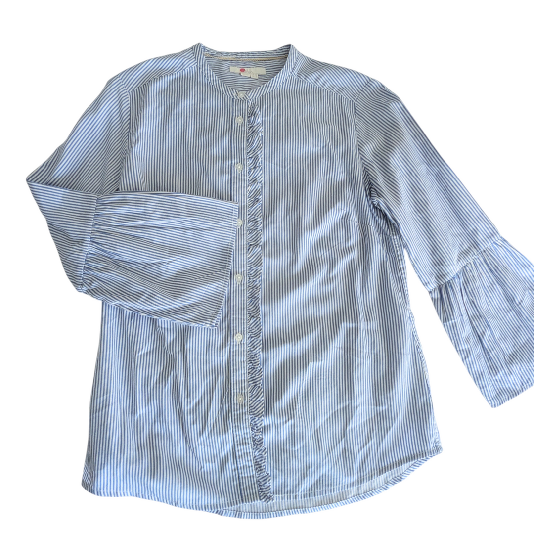 Boden Ticking Stripe Shirt Size 8