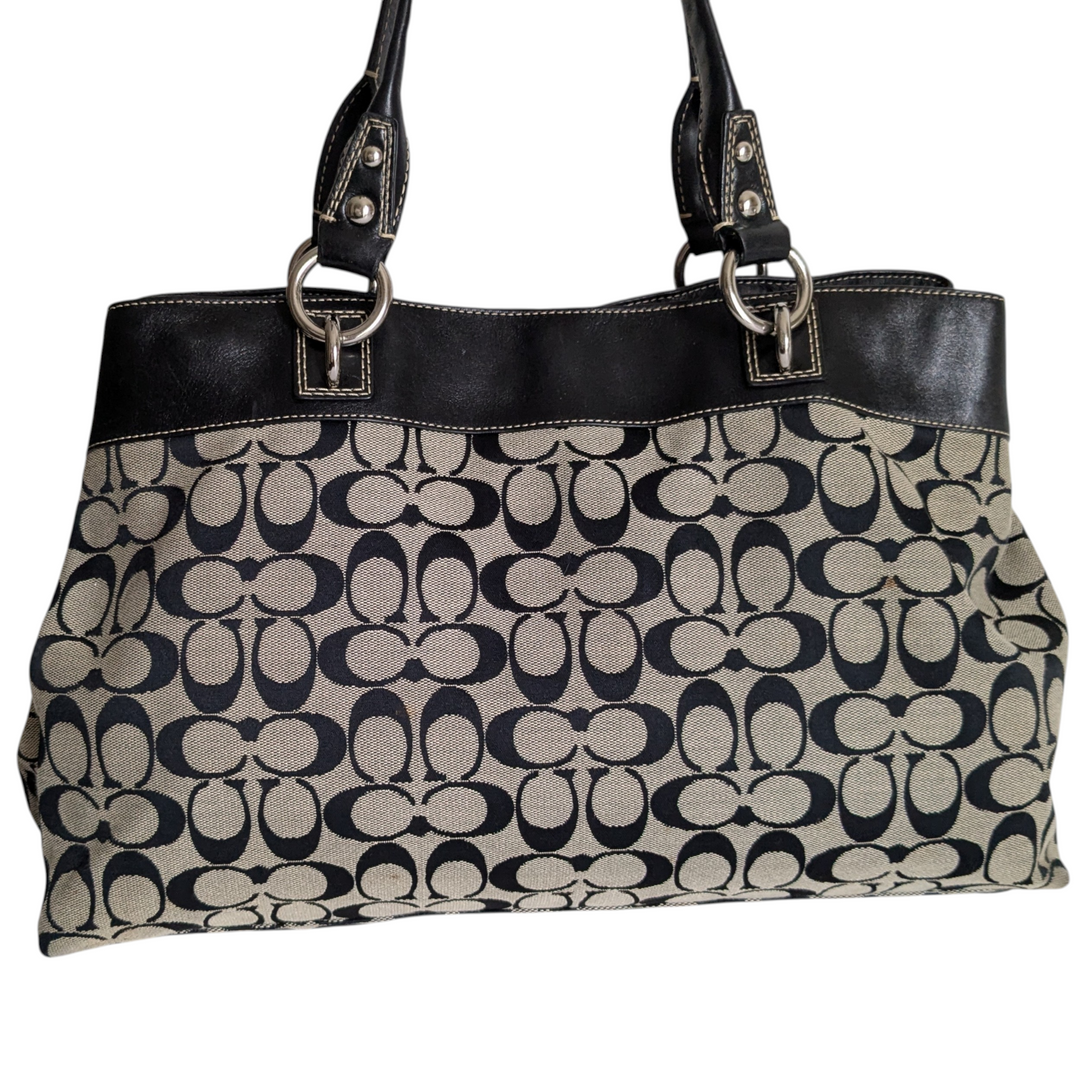 Coach Penelope Signature Logo Canvas Shoulder Bag