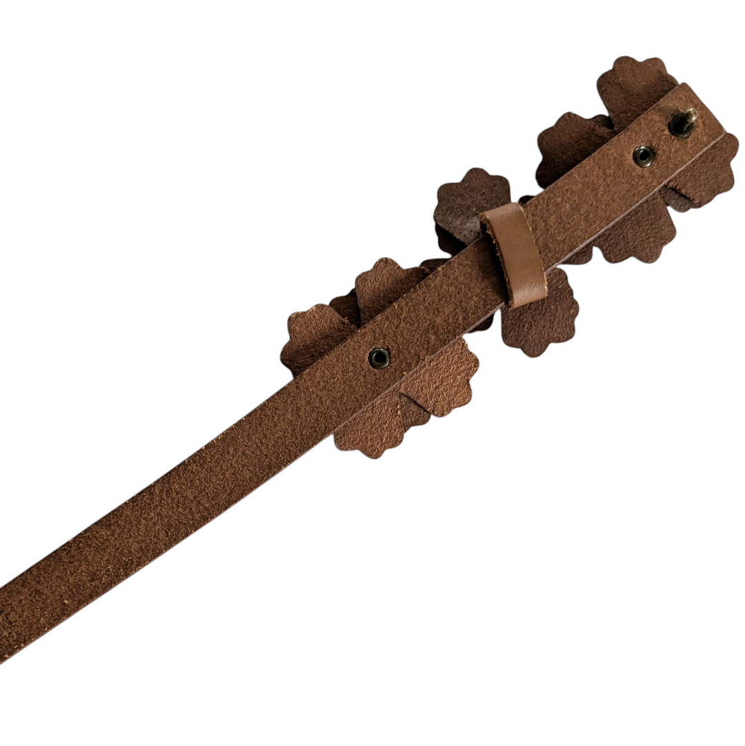 Leather Belt with Flower Accent Size Small