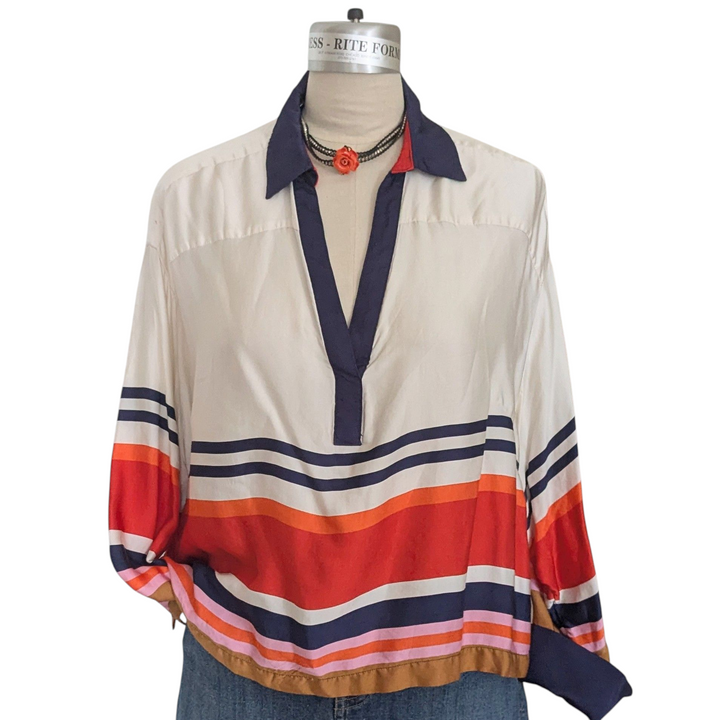 Anthropologie's Maeve Striped Top Size 1X