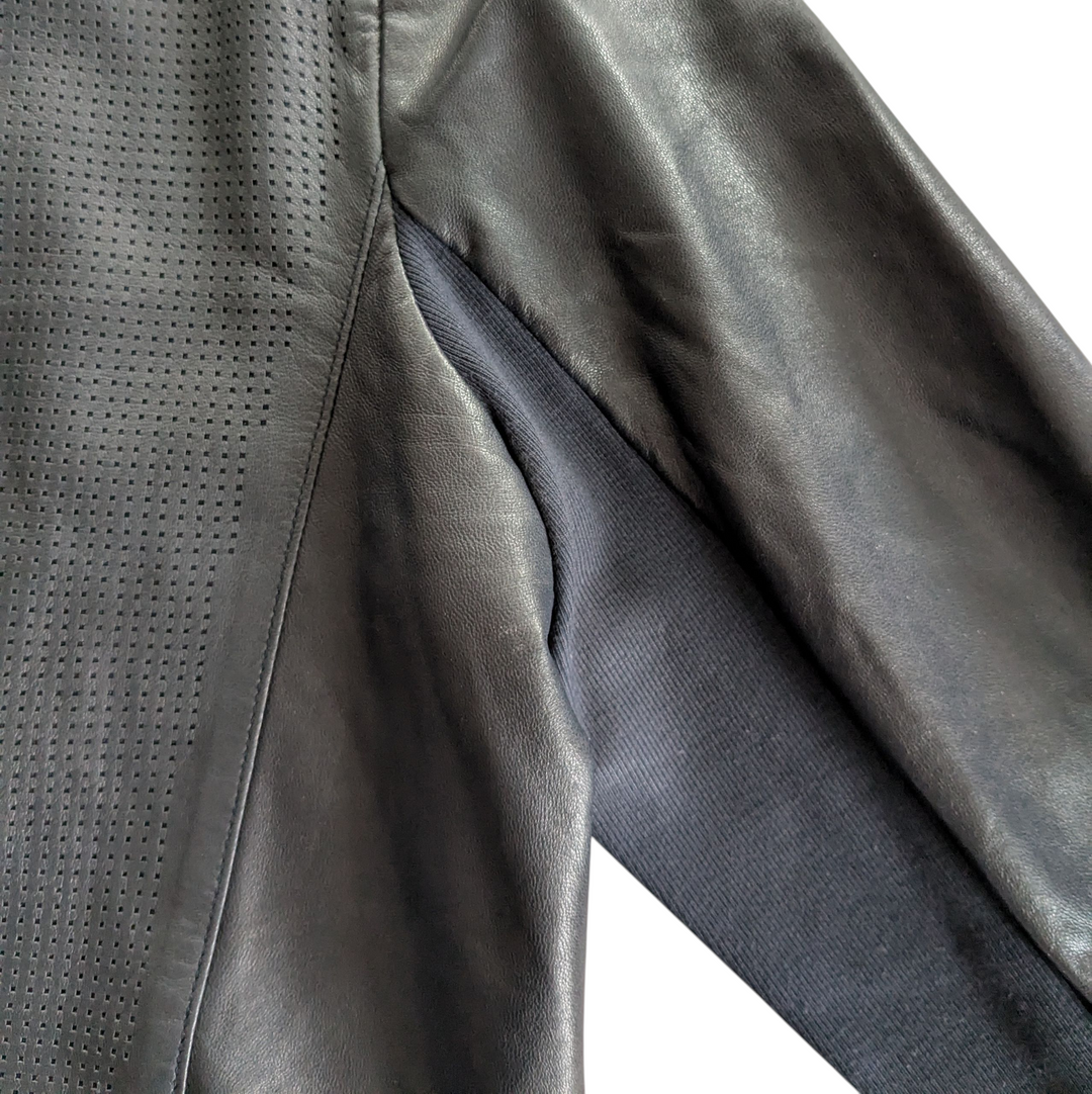 Vince Navy Leather Blazer Size XL