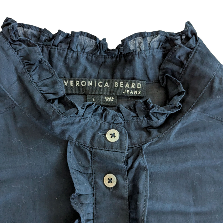 Veronica Beard Navy Blouse Size Large