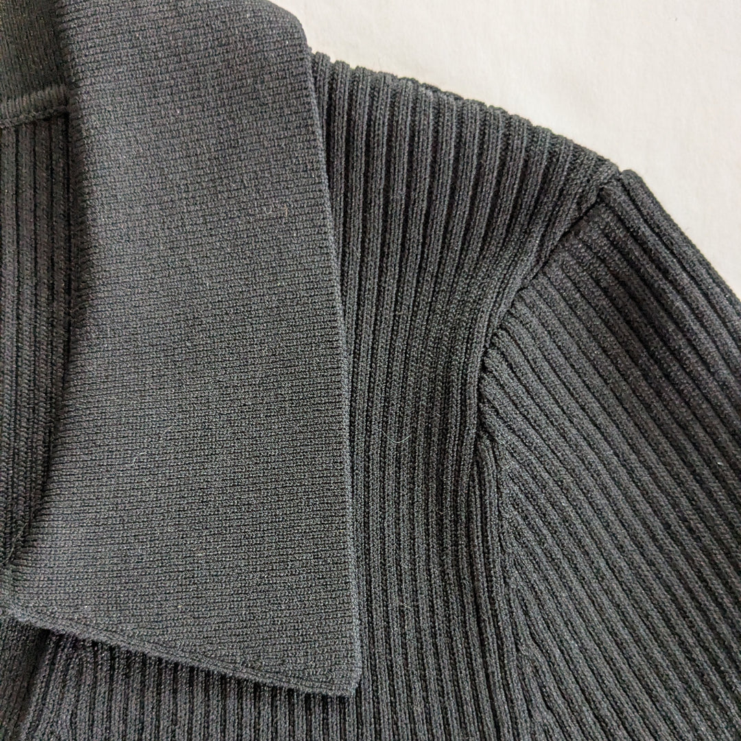 Maje Polo Collar Ribbed Knit Dress Size 36