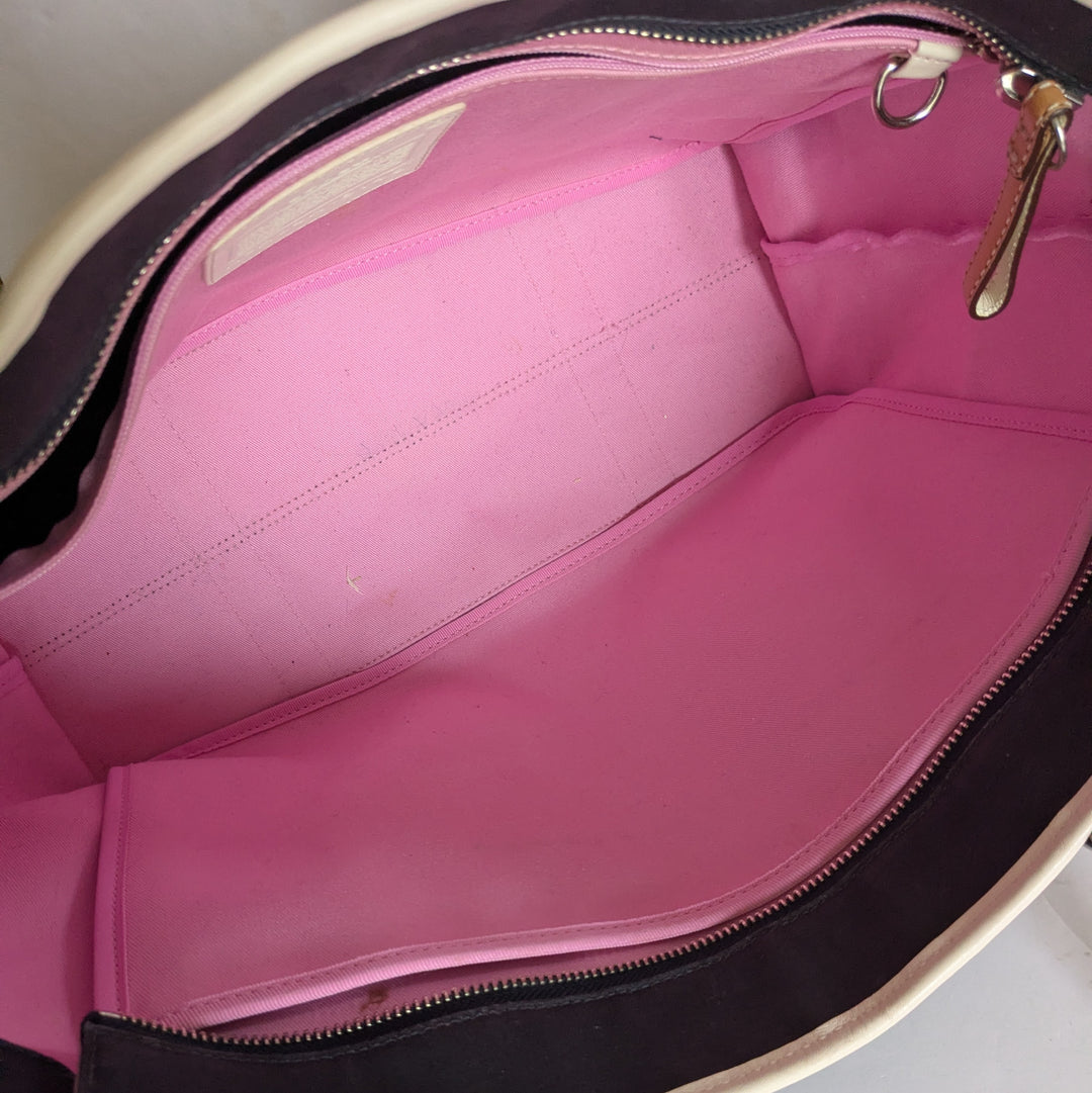 Coach Hampton Canvas and Leather Tote Bag
