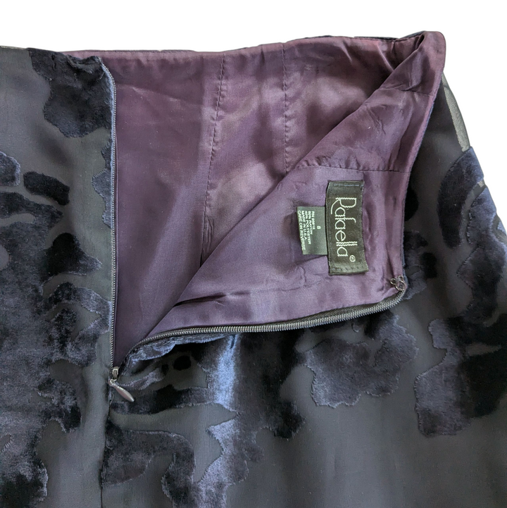 Rafaella Vintage Burn Out Velvet Maxi Skirt Size 8