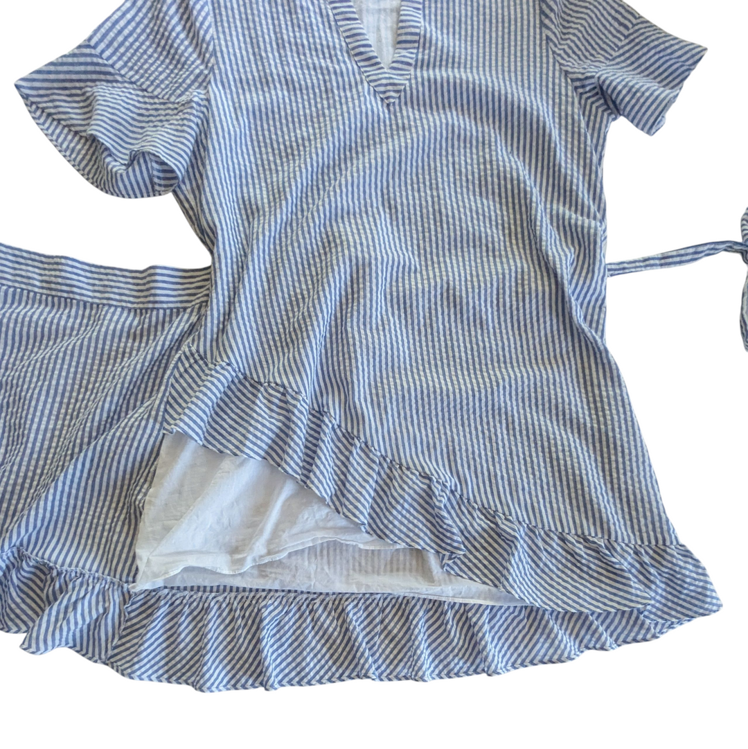 Vineyard Vines Seersucker Wrap Dress Size 14