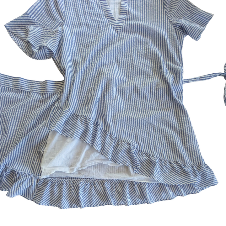 Vineyard Vines Seersucker Wrap Dress Size 14